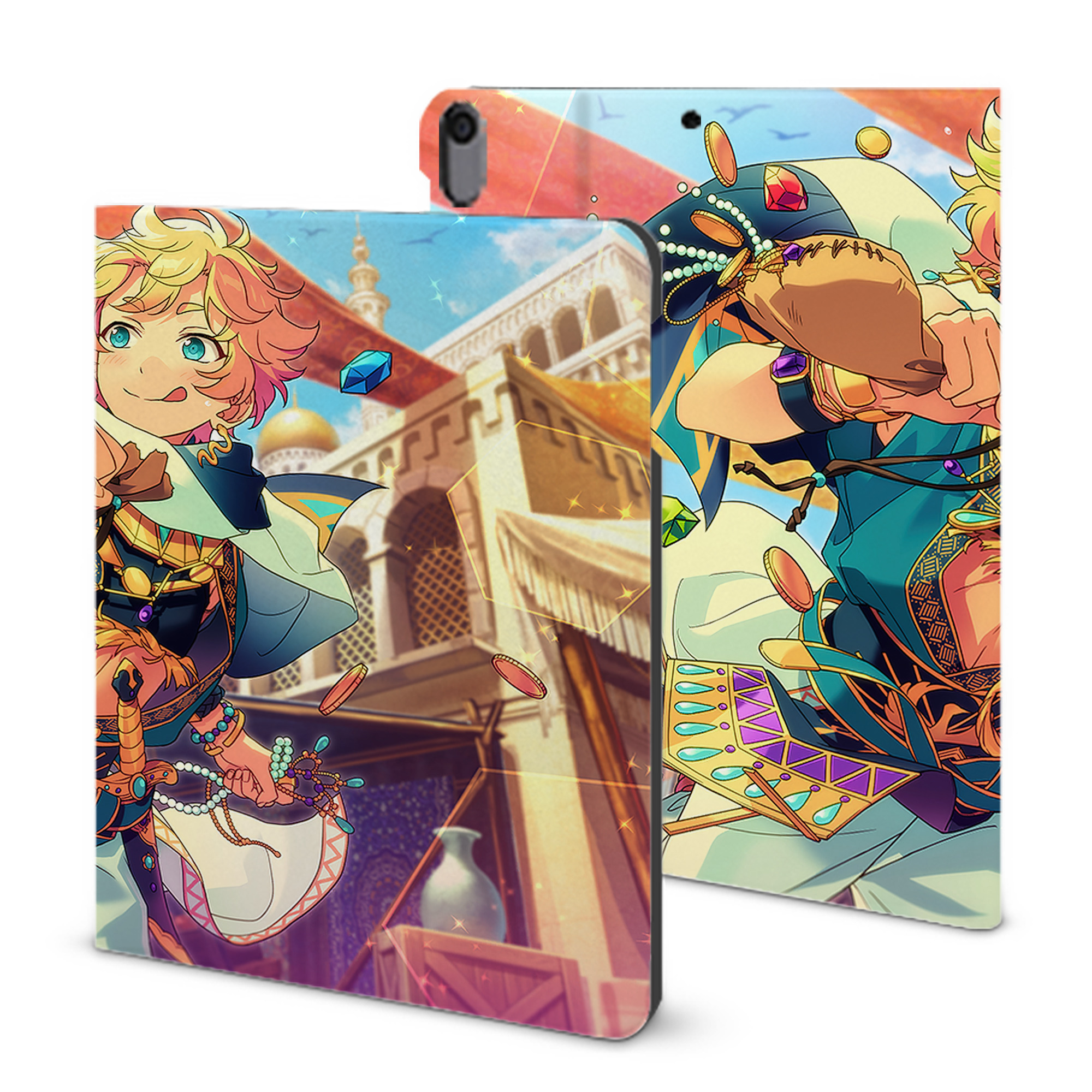 （画像用） あんさんぶるスターズ! Ensemble Stars IPad ケース ブック型 PUレザー TPU 耐衝撃 軽量 薄型 ペン収納なし 全面保護 IPad 各モデル対応